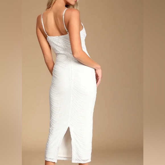 Like a Movie Star White Sequin Bodycon Midi Dress - size XS - Picture 2 of 5